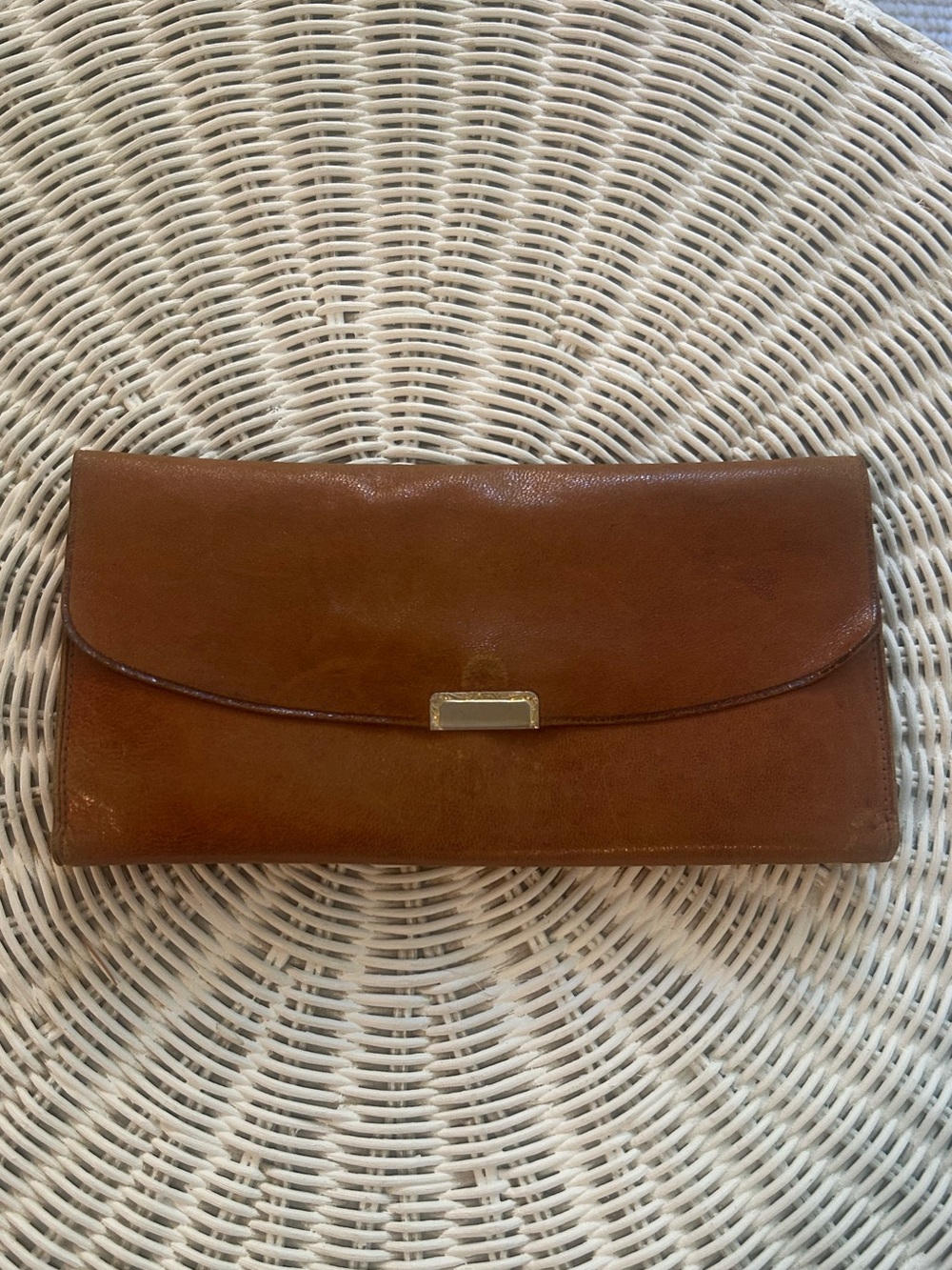 Vintage Handcrafted Leather Clutch Wallet — Embossed Sto. Tomas Deer — Rich Came